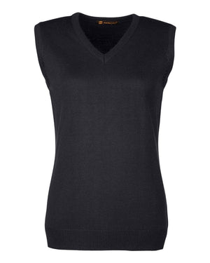 Harriton Ladies' Pilbloc™ V-Neck Sweater Vest - Black