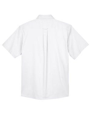 Harriton Men's Easy Blend™ Short-Sleeve Twill Shirt with Stain-Release - Back
