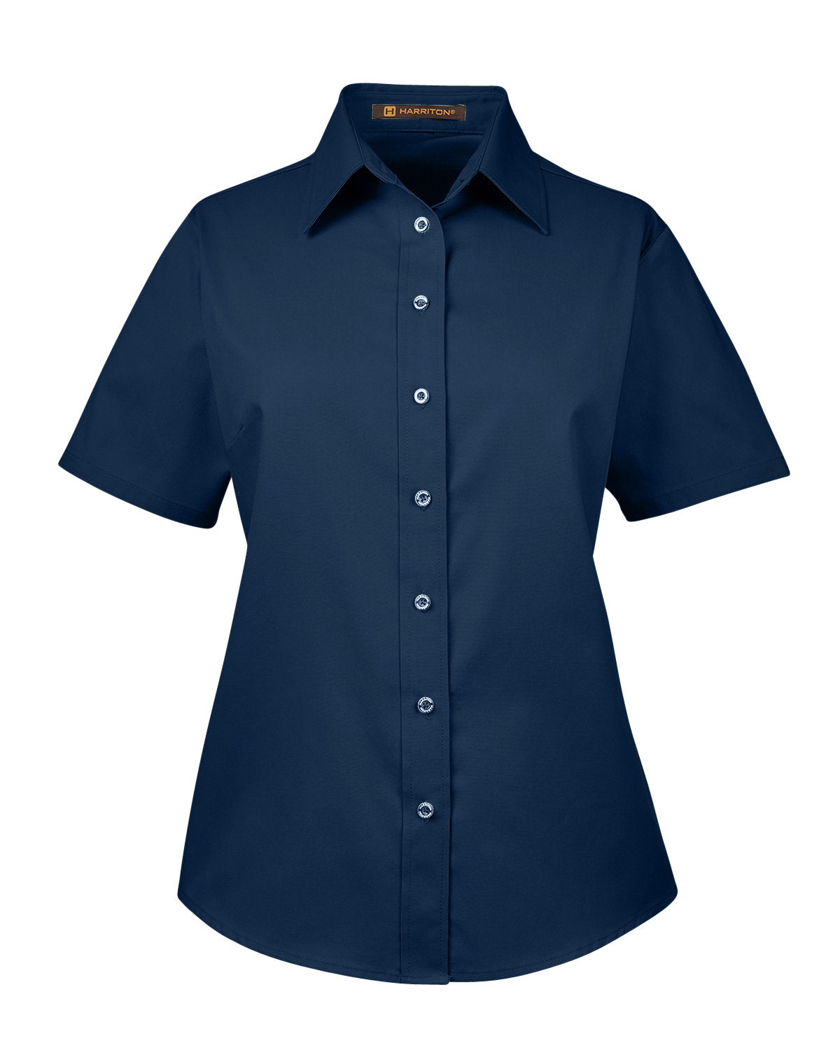 Harriton Ladies' Easy Blend™ Short-Sleeve Twill Shirt with Stain-Release - Navy