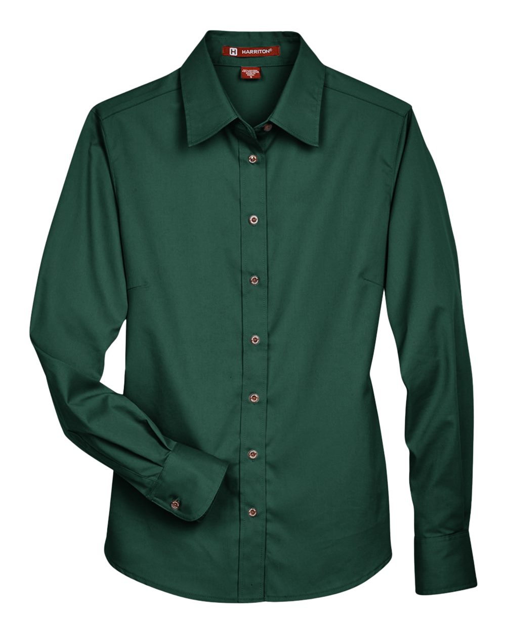 Harriton Women's Easy Blend™ Long Sleeve Twill Dress Shirt with Stain-Release - Hunter