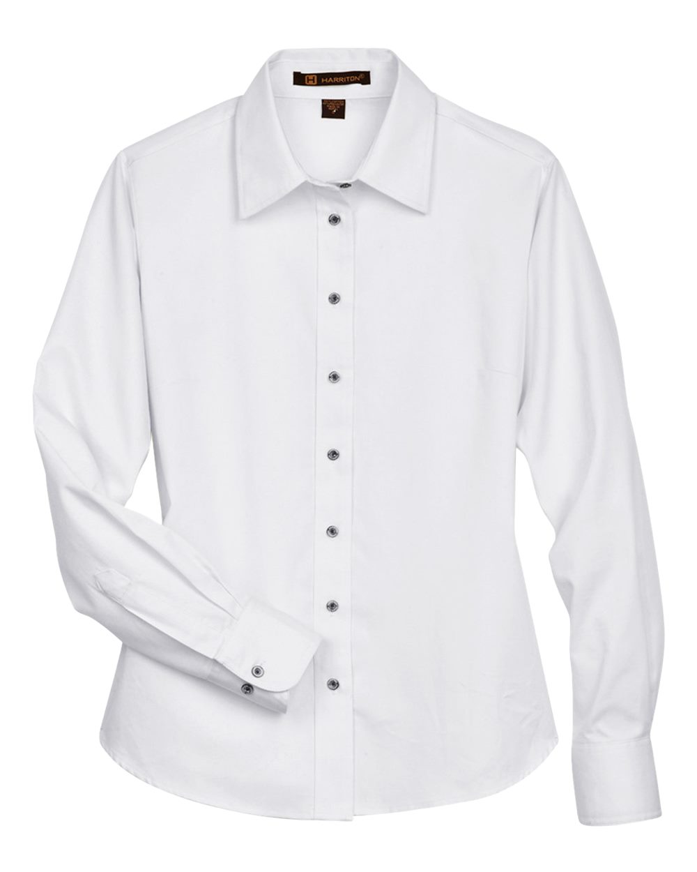 Harriton Women's Easy Blend™ Long Sleeve Twill Dress Shirt with Stain-Release - White