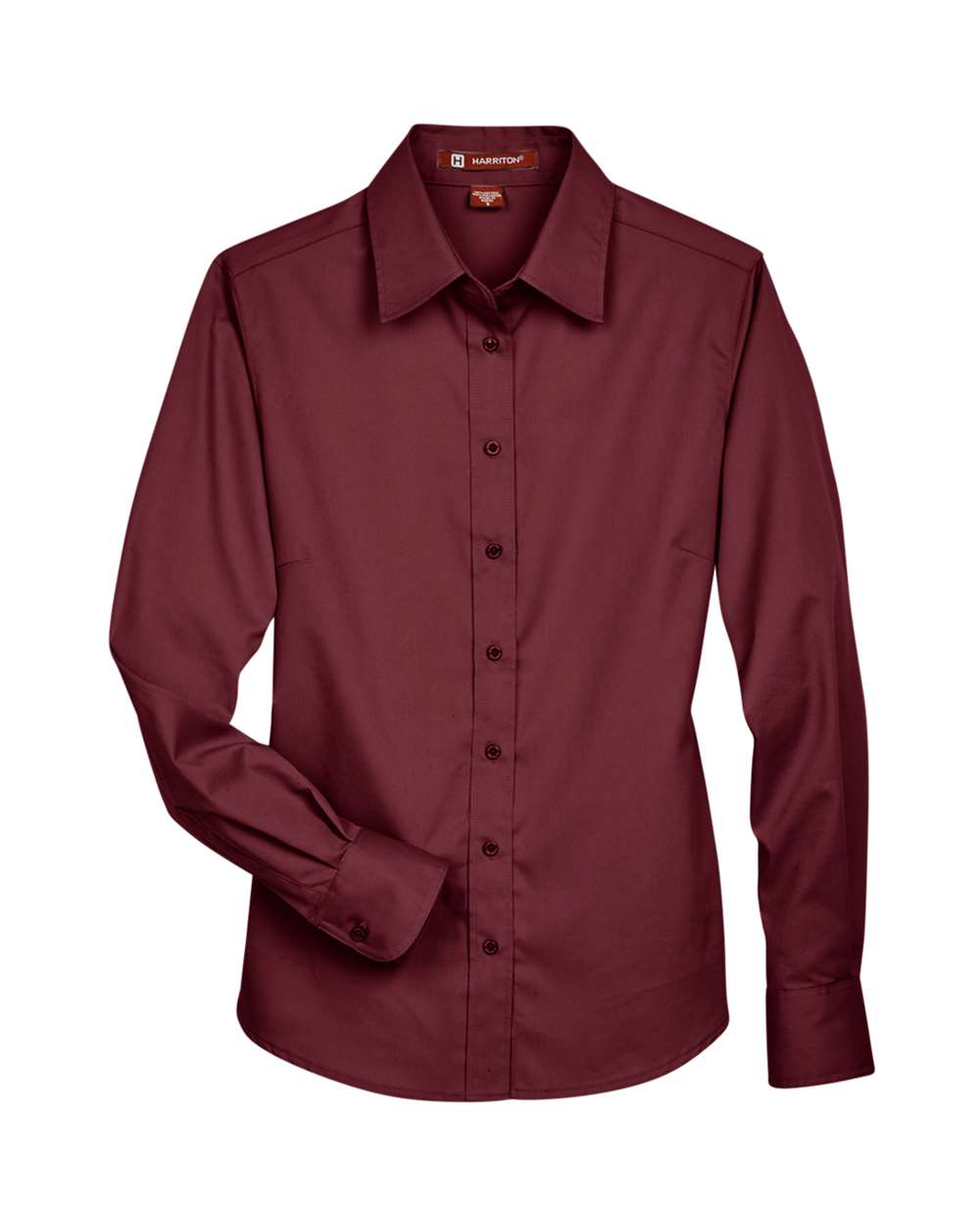 Harriton Women's Easy Blend™ Long Sleeve Twill Dress Shirt with Stain-Release - Wine