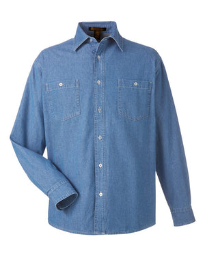 Harriton Men's Denim Shirt-Jacket - Light Denim