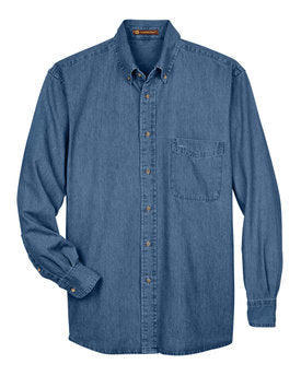 Harriton Men's Long-Sleeve Denim Shirt - Light Denim