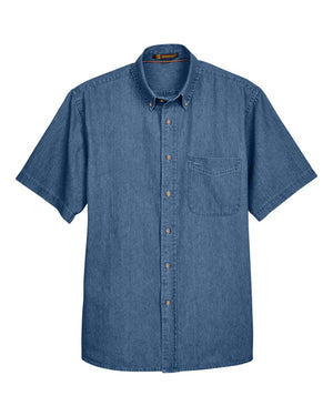 Harriton Men's Short-Sleeve Denim Shirt