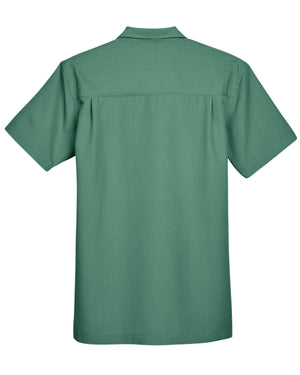 Harriton Men's Barbados Textured Camp Shirt - Back