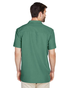 Harriton Men's Barbados Textured Camp Shirt - Back