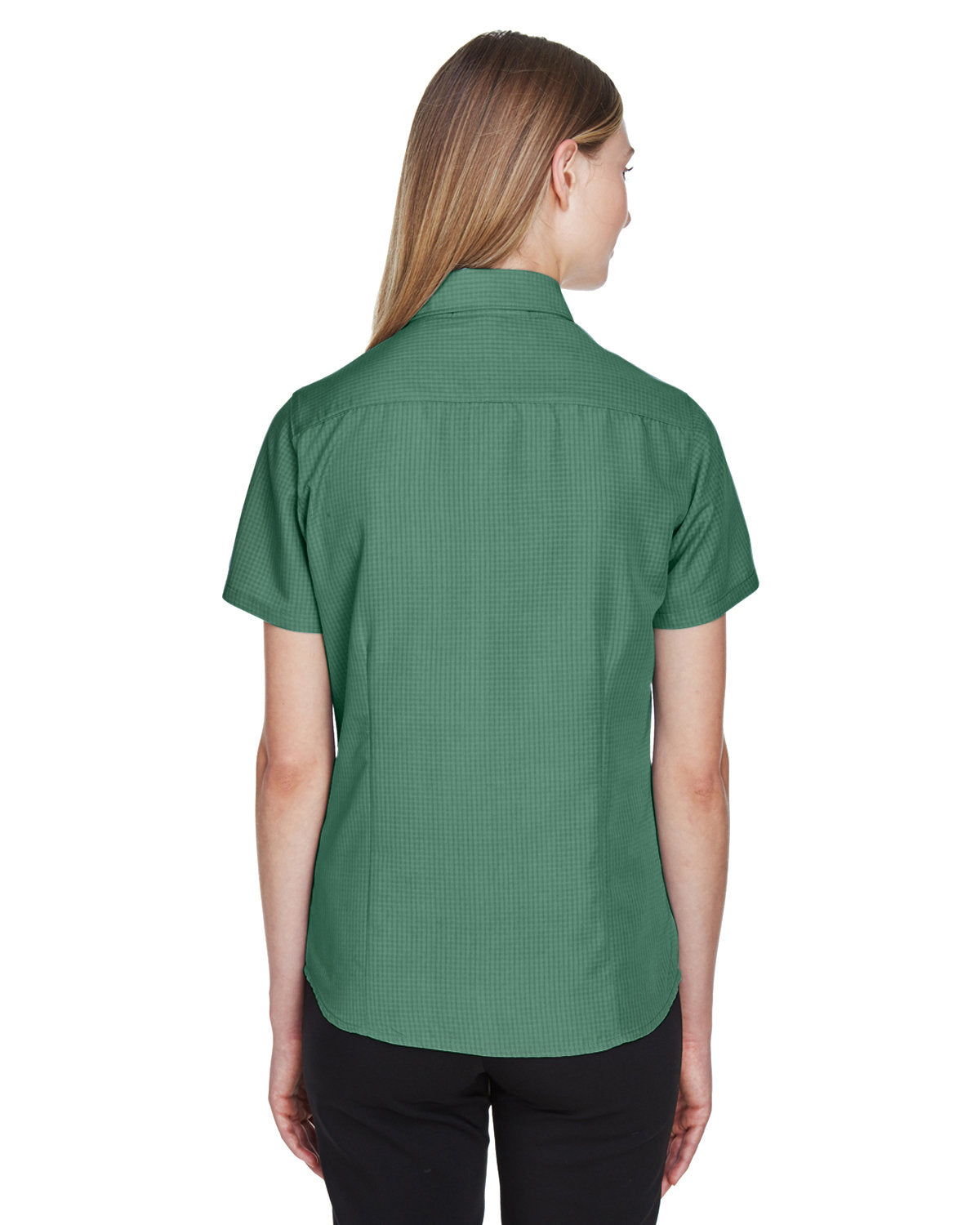 Harriton Ladies' Barbados Textured Camp Shirt - Back