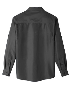 Harriton Men's Key West Long-Sleeve Performance Staff Shirt - Back