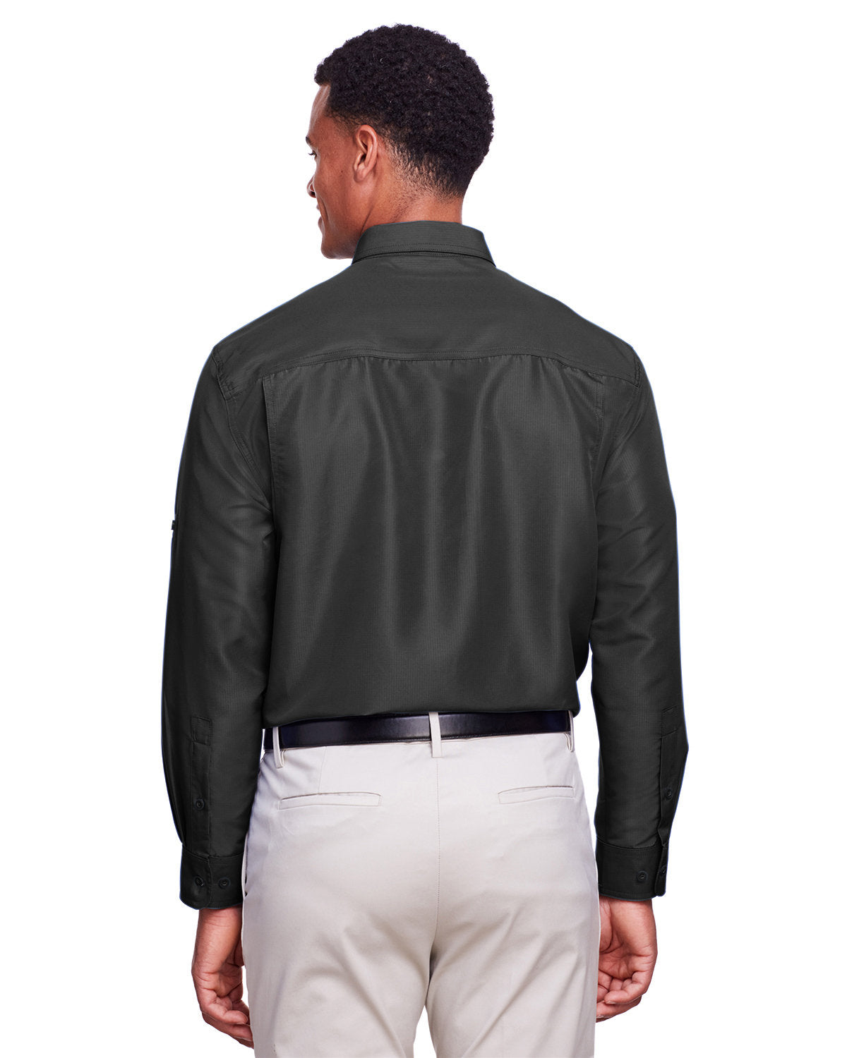 Harriton Men's Key West Long-Sleeve Performance Staff Shirt - Back