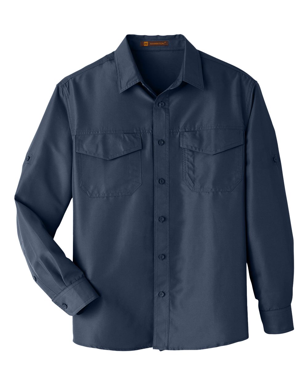 Harriton Men's Key West Long-Sleeve Performance Staff Shirt - Navy