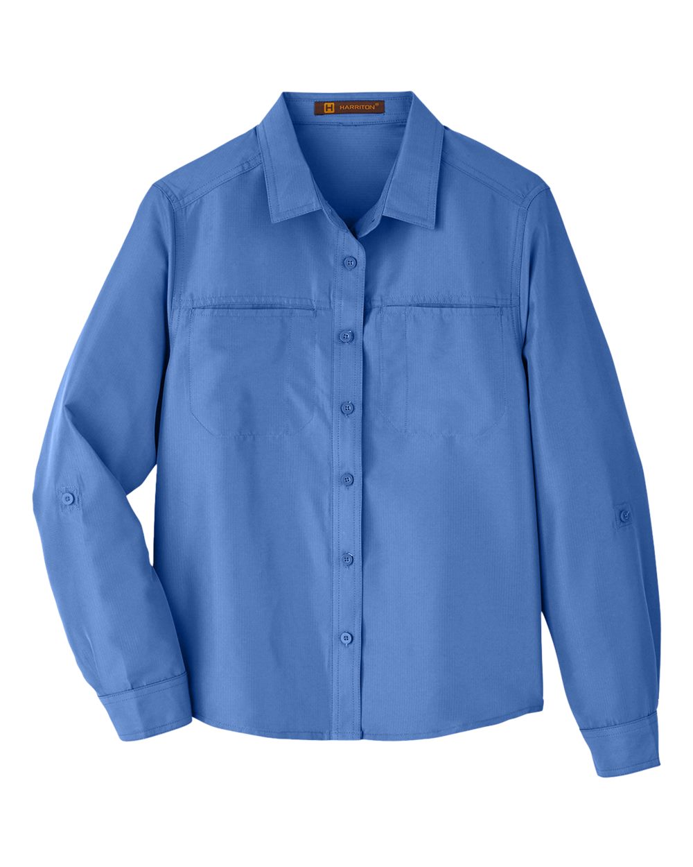 Harriton Ladies' Key West Long-Sleeve Performance Staff Shirt - Pool Blue