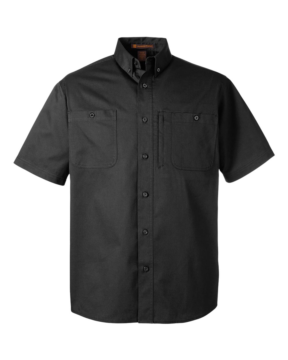 Harriton Men's Advantage IL Short-Sleeve Work Shirt - Black