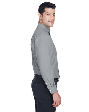 Harriton Men's Long-Sleeve Oxford with Stain-Release - Side