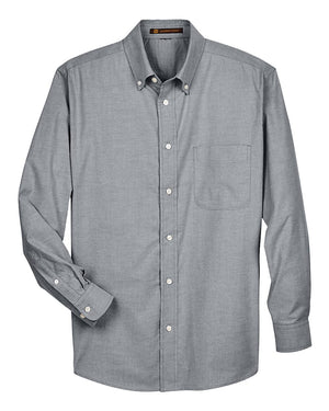 Harriton Men's Long-Sleeve Oxford with Stain-Release - Oxford Grey