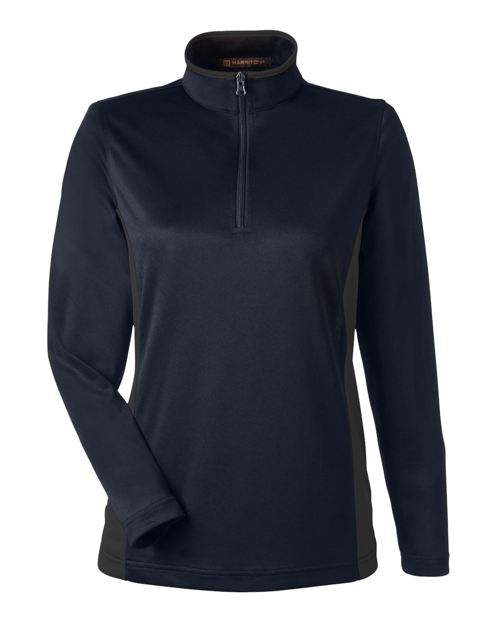 Harriton Ladies' Flash Snag Protection Plus IL Colorblock Quarter-Zip - Dark Navy/ Dark Charcoal