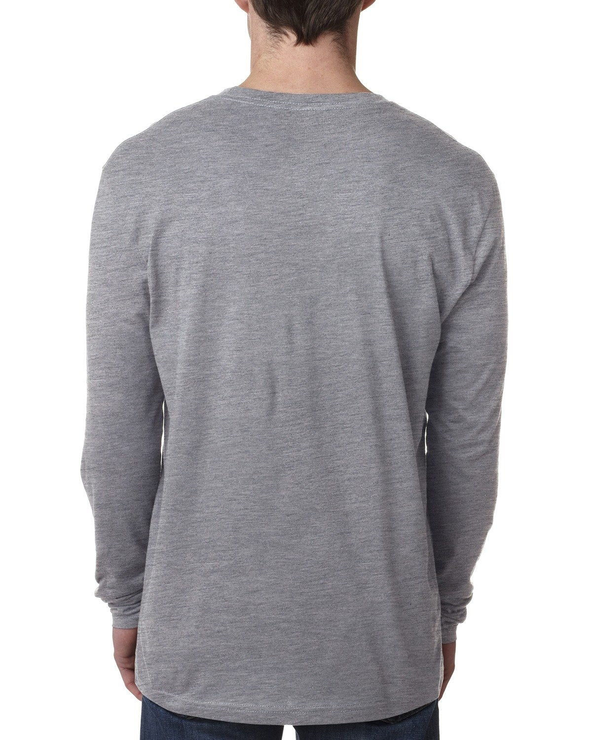 Next Level Apparel Men's Cotton Long-Sleeve Crew - Back