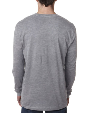 Next Level Apparel Men's Cotton Long-Sleeve Crew - Back