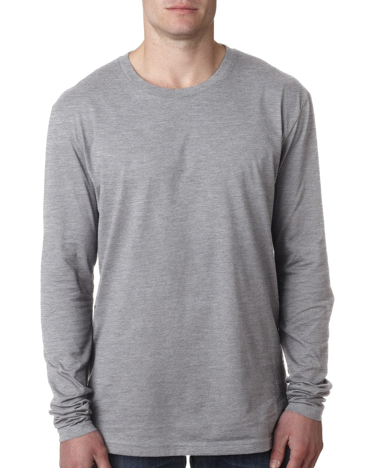 Next Level Apparel Men's Cotton Long-Sleeve Crew - Front