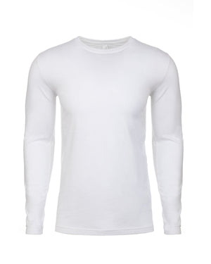 Next Level Apparel Men's Cotton Long-Sleeve Crew - White
