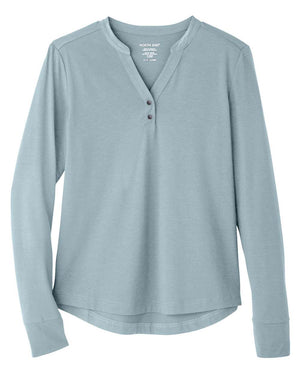 North End Ladies' Jaq Snap-Up Stretch Performance Pullover - Opal Blue