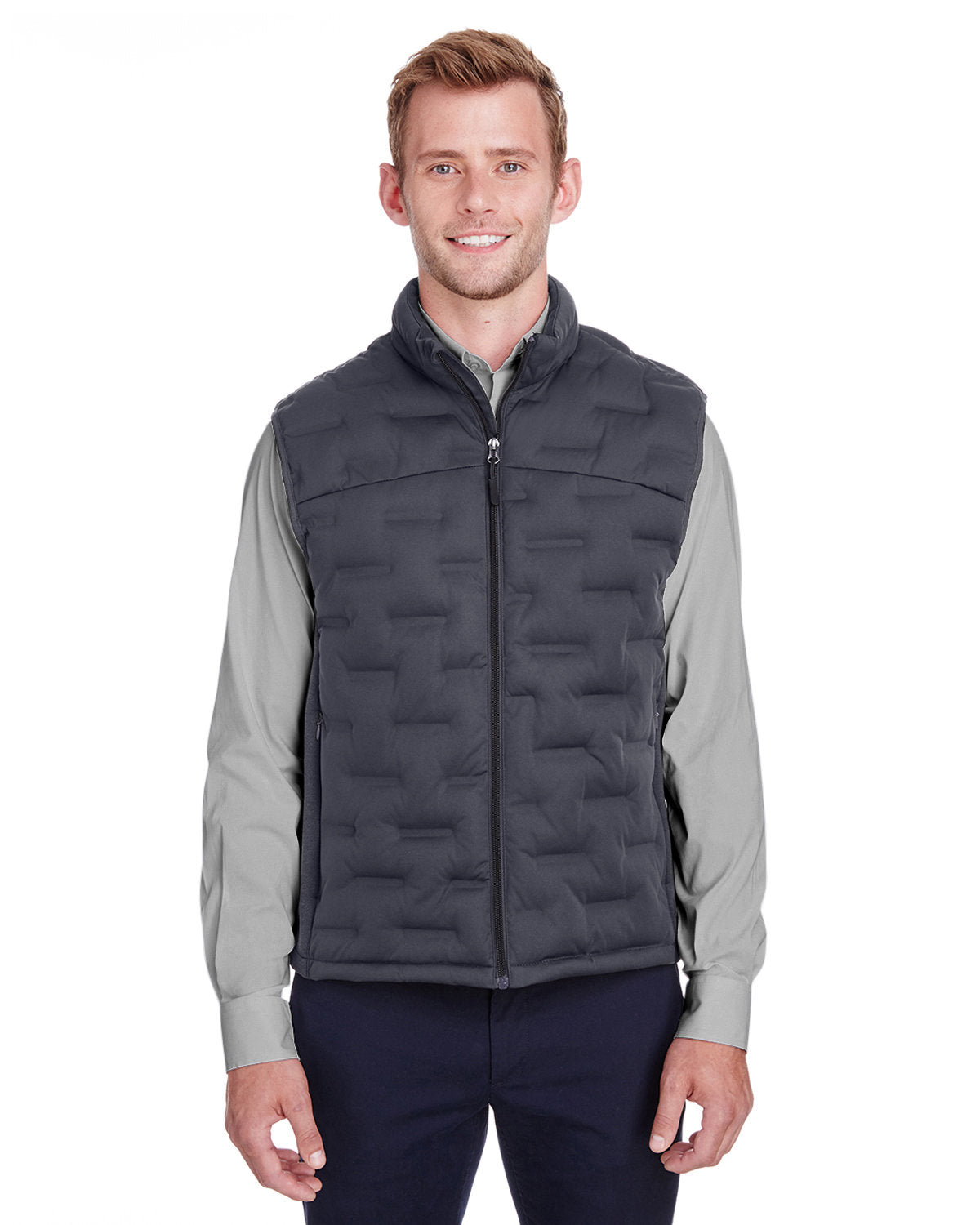North End Men's Loft Pioneer Hybrid Vest - Crbn