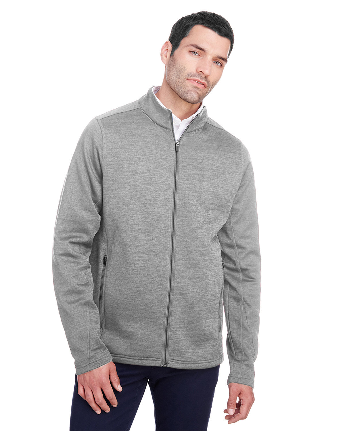 North End Men's Flux 2.0 Full-Zip Jacket - Lt Hthr/Carbon