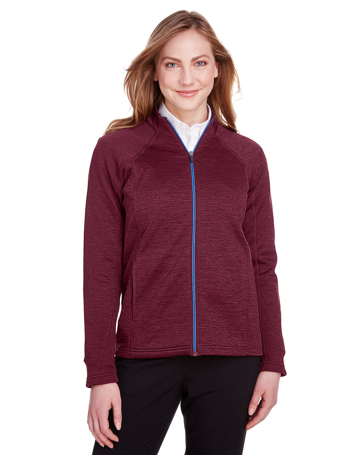 North End Ladies' Flux 2.0 Full-Zip Jacket - Burg Hth/Oly Bl