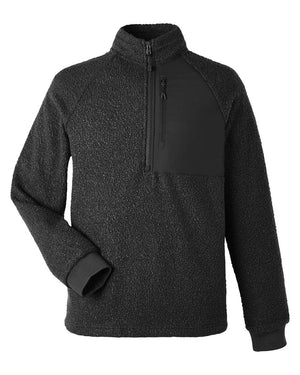 North End Men's Aura Sweater Fleece Quarter-Zip - Black/ Black