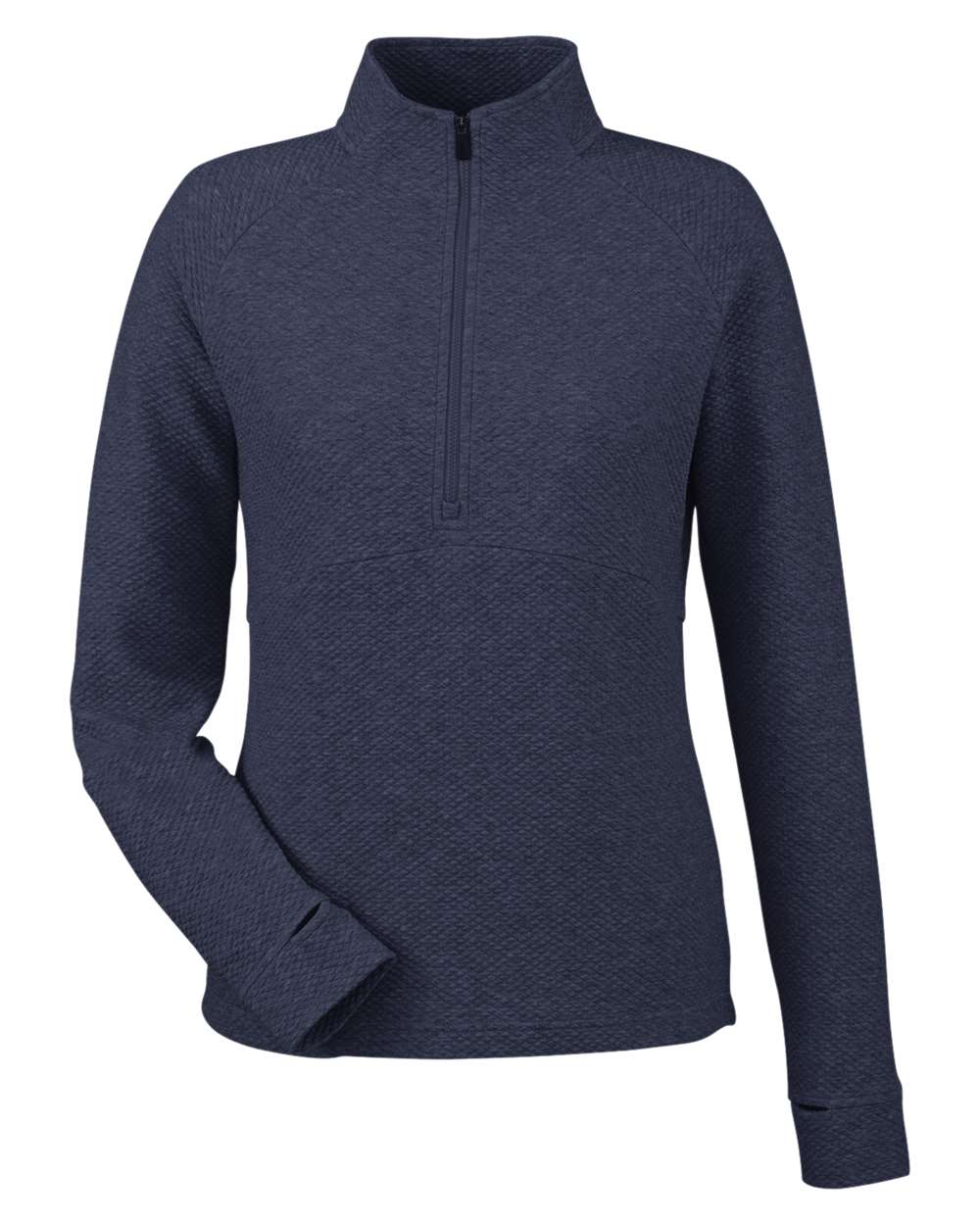 North End Ladies' Spirit Textured Quarter-Zip - Classic Navy Heather