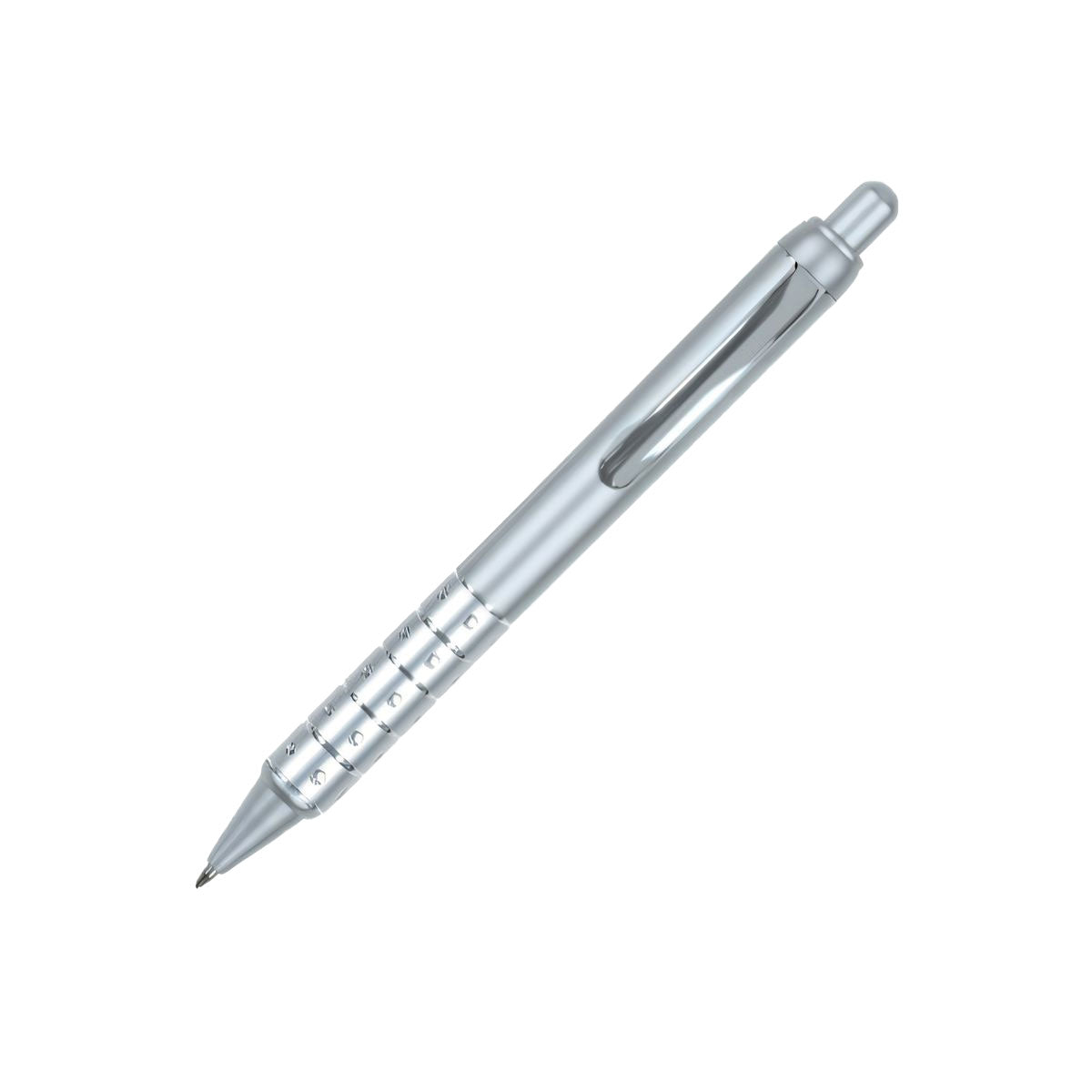 Nitro Plastic Click-Action Promotional Pen - Silver With Silver