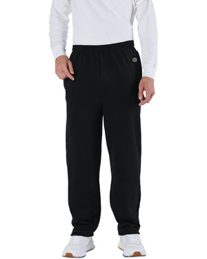 Champion Adult Powerblend® Open-Bottom Fleece Pant with Pockets - Black