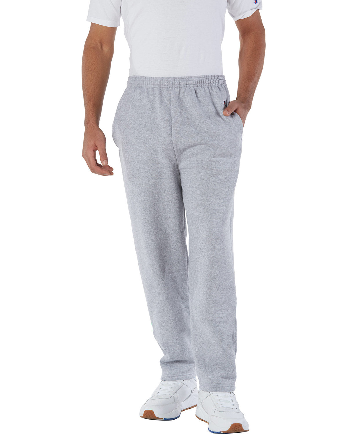 Champion Adult Powerblend® Open-Bottom Fleece Pant with Pockets - Light Steel