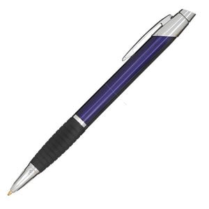 Ritz Metal Plunger Action Pen - Blue With Silver