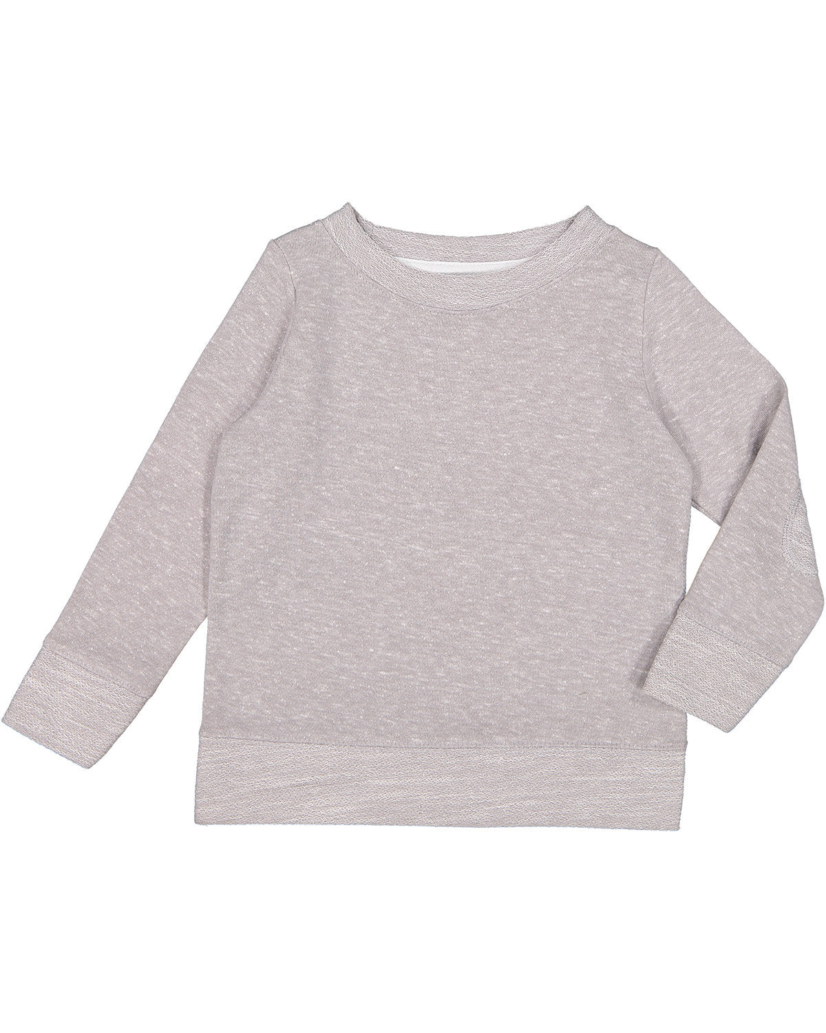 Rabbit Skins Toddler Harborside Melange French Terry Crewneck with Elbow Patches - Grey Melange