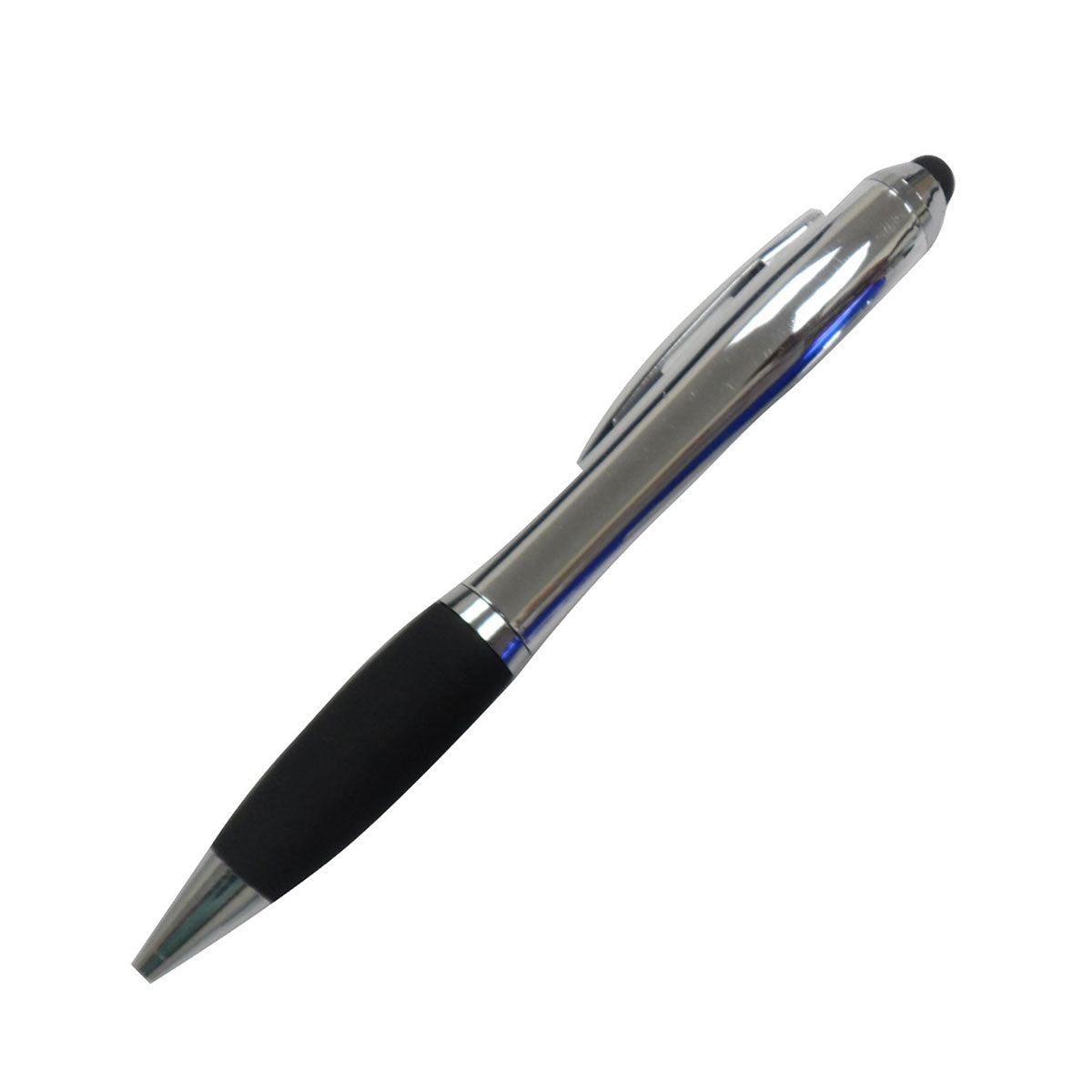 Savoy Plastic Twist Action Pen with PDA Stylus - Silver