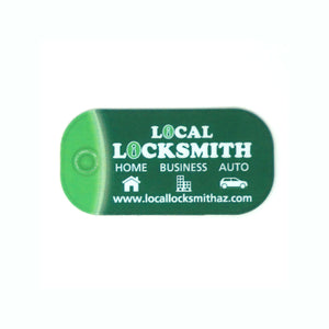 Poly Laminate Key Tag - Medium Rectangle - White