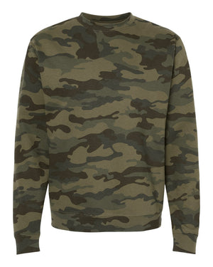 Independent Trading Co. Unisex Midweight Crewneck Sweatshirt - Forest Camo