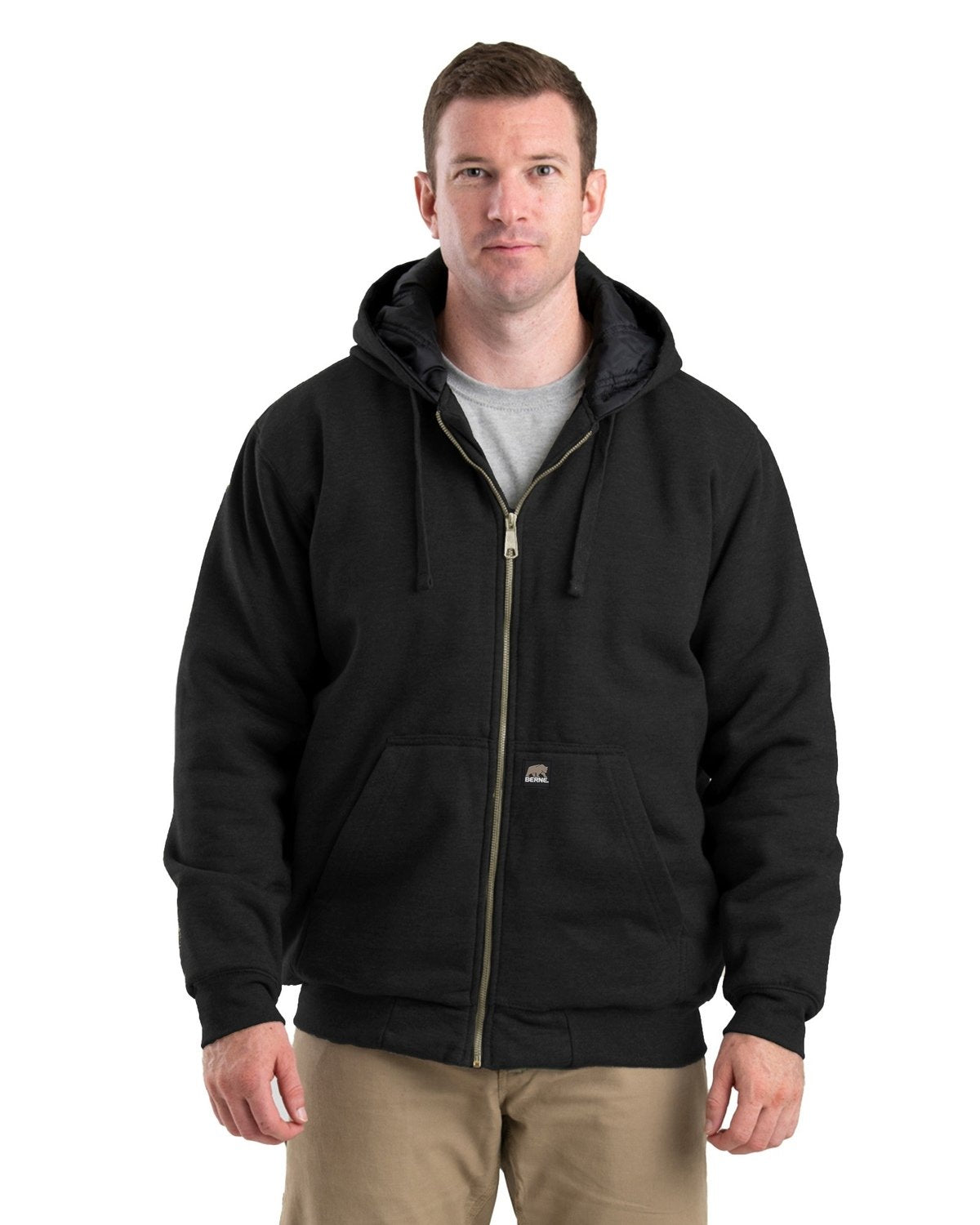 Berne Men's Glacier Full-Zip Hooded Jacket - Black