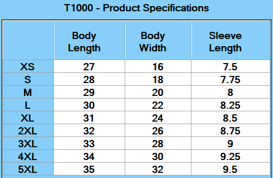 Threadfast Epic Unisex T-Shirt - Specs