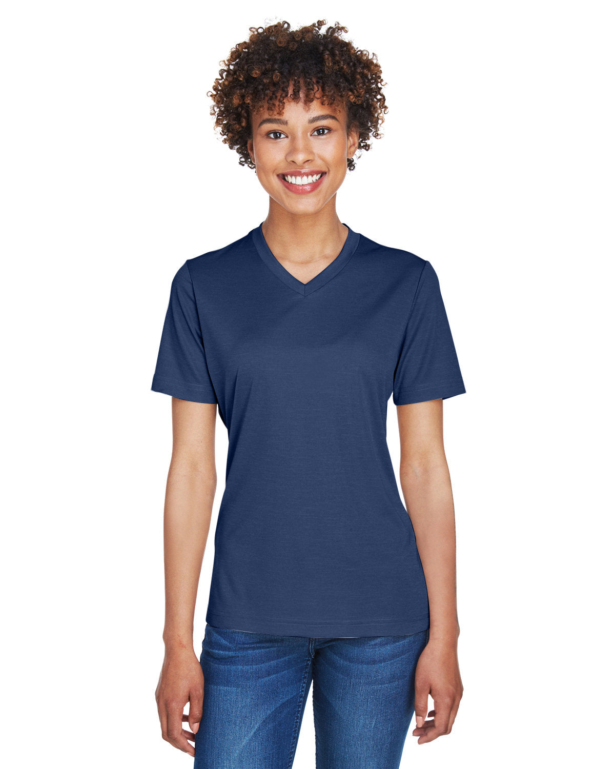 Team 365 Ladies' Sonic Heather Performance T-Shirt - Sp Drk Nvy Hth