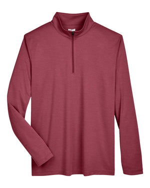 Team 365 Men's Zone Sonic Heather Performance Quarter-Zip - Sport Maroon Heather