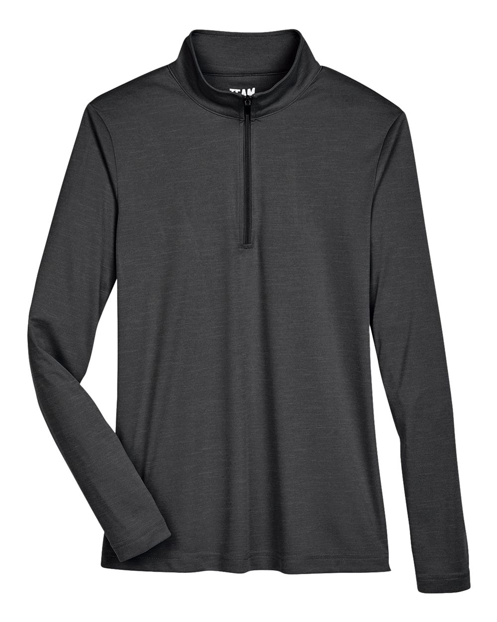 Team 365 Ladies' Zone Sonic Heather Performance Quarter-Zip - Black Heather