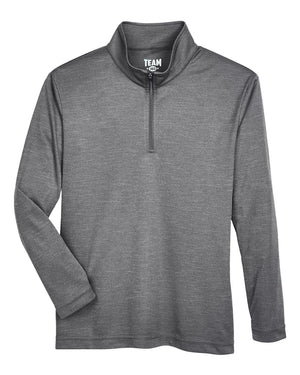 Team 365 Youth Zone Sonic Heather Performance Quarter-Zip - Dark Grey Heather