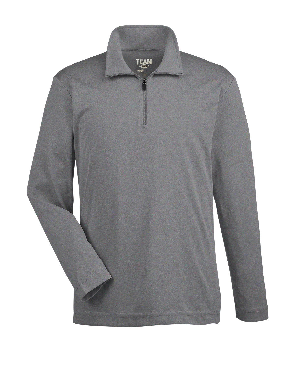 Team 365 Youth Zone Sonic Heather Performance Quarter-Zip - Dk Grey Heather