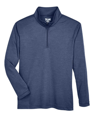 Team 365 Youth Zone Sonic Heather Performance Quarter-Zip - Sport Dark Navy Heather