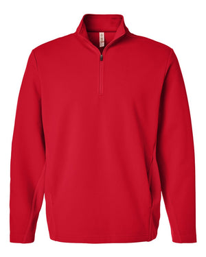 Team 365 Unisex Squad Cadet Quarter-Zip Tech Fleece Pullover - Sport Red