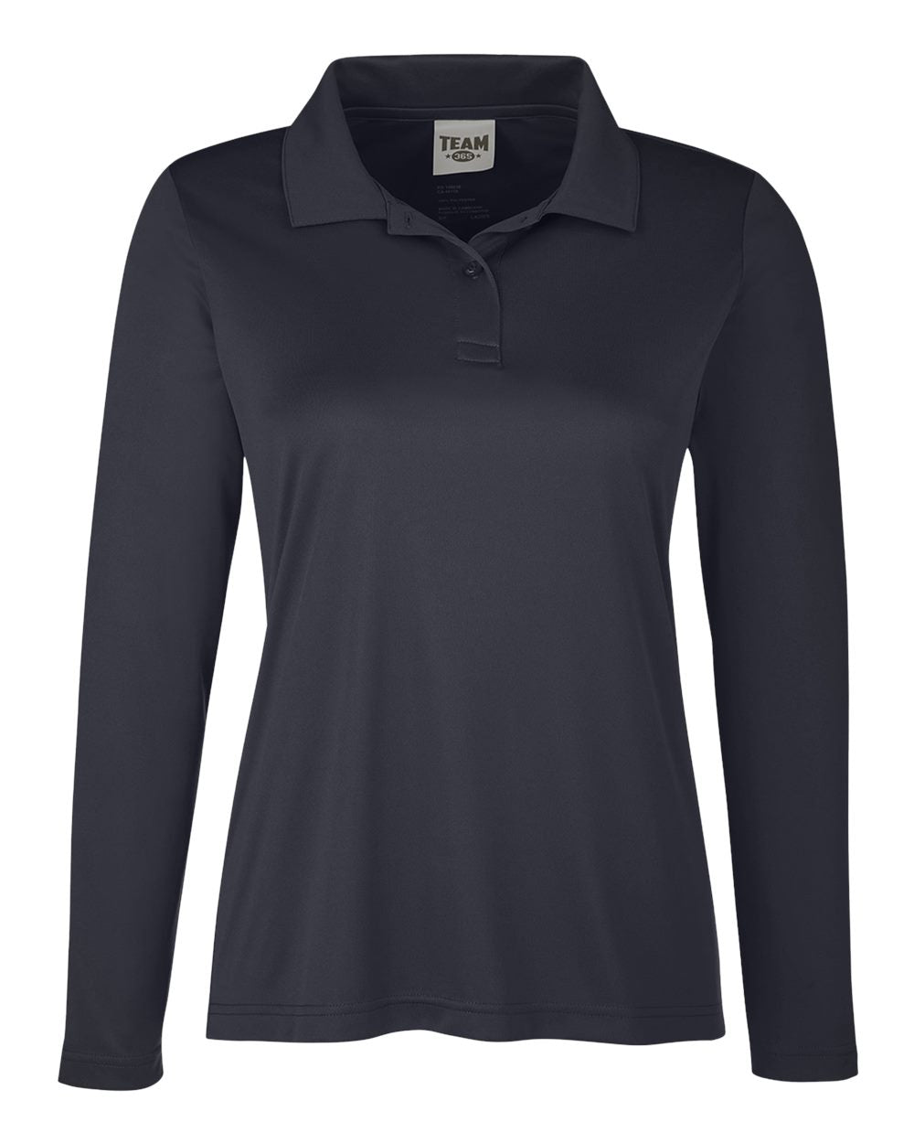 Team 365 Ladies' Zone Performance Long Sleeve Polo - Black