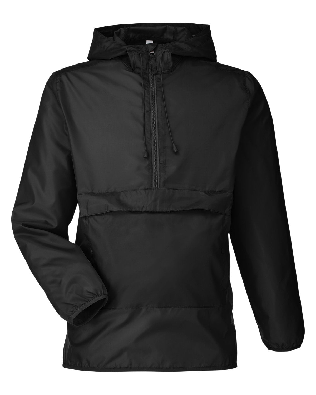 Team 365 Adult Zone Protect Packable Anorak Jacket - Black