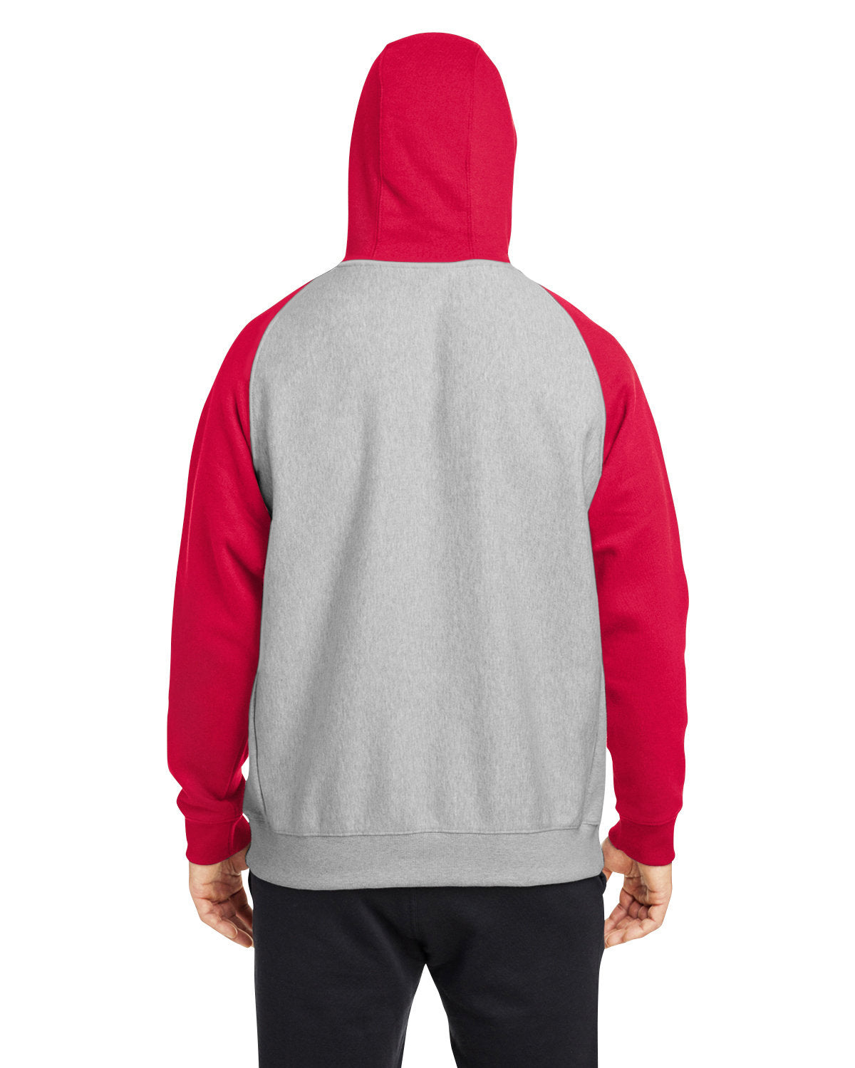 Team 365 Unisex Zone HydroSport™ Heavyweight Colorblock Hooded Sweatshirt - Back